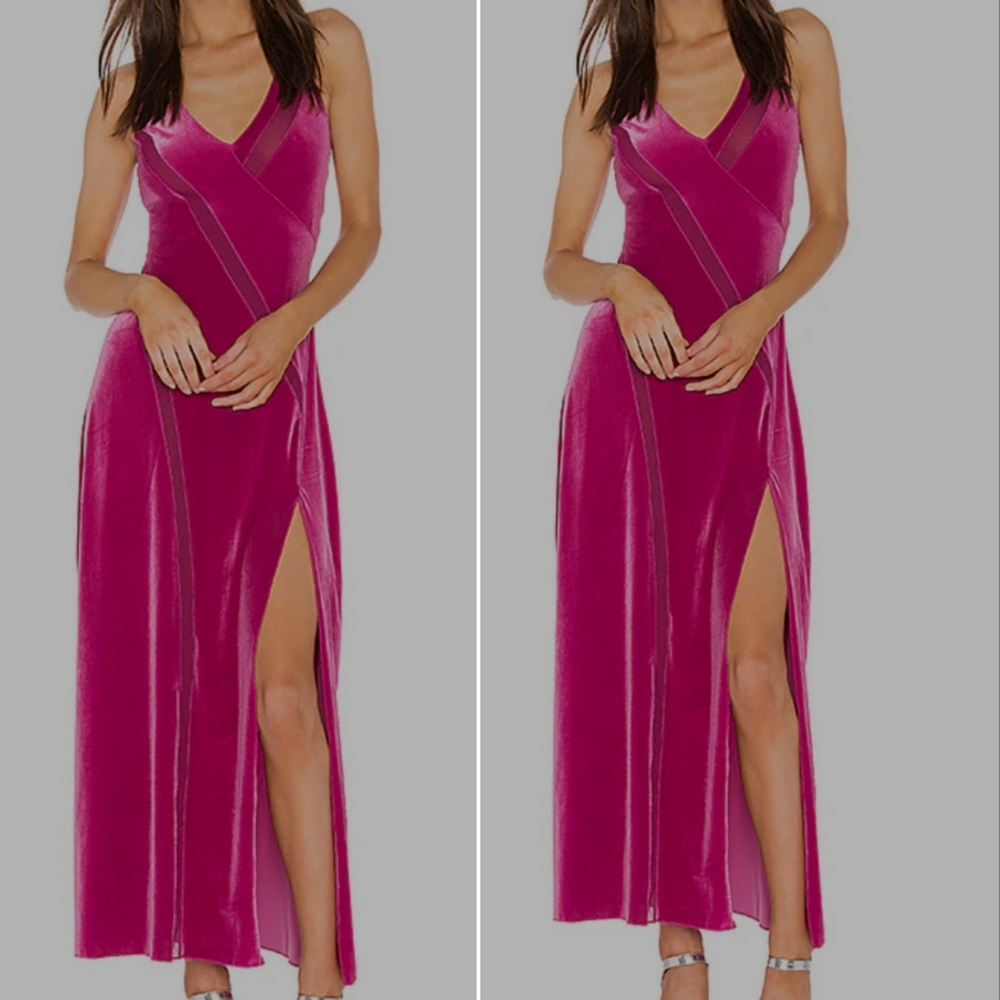 NWOT Free People Spliced Velvet Maxi Dress